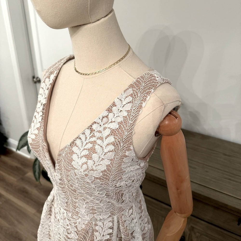 Lulu’s All of My Heart White Lace Skater Dress | Size Medium - Picture 7 of 12